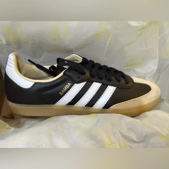 Adidas Originals Men’s Samba Black White Cream Sneakers - Picture 5 of 6